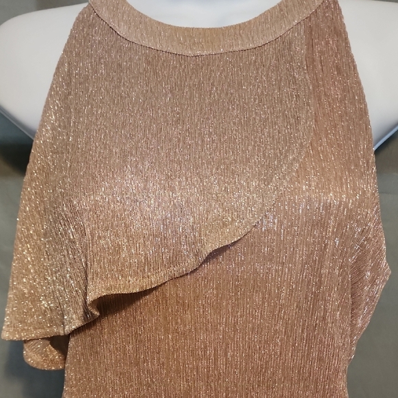 Nine West Gold Halter Blouse for a Night Out - Picture 4 of 9